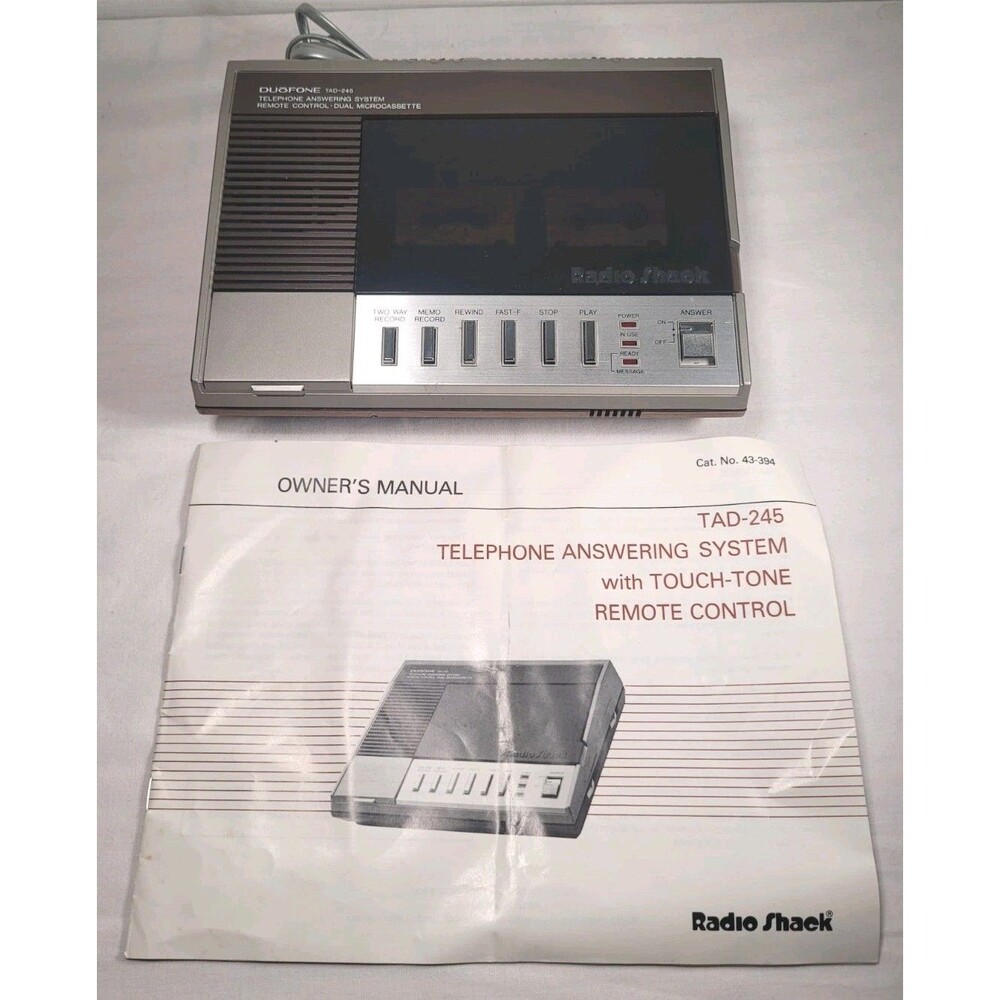 Vintage Radio Shack DuoFone TAD-245 Telephone Answering System Microcassette